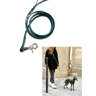 Laisse bandoulière en biothane Pitchou noire taille S (2,30m x 16mm)