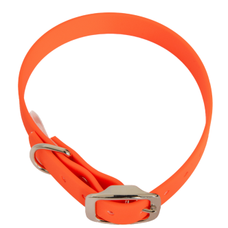 Collier en biothane Pitchou orange vif taille S (16mm)