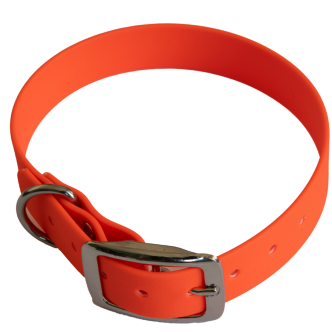 Collier en biothane Pitchou orange vif taille L (25mm)