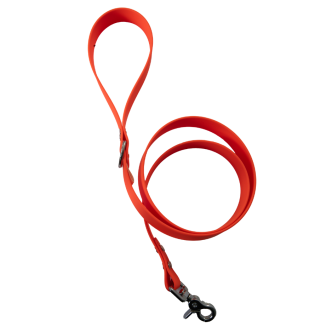 Laisse classique en biothane Pitchou orange vif taille S (1,10m x 25mm)