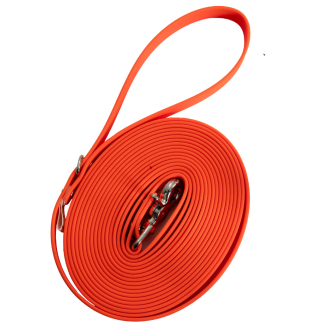 Longe en biothane Pitchou orange vif taille S (5m x 16mm)