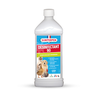 Désinfectant Saniterpen 90 viru/fong/bact 1L pour chien