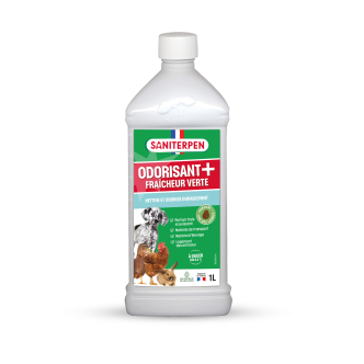 Odorisant Saniterpen plus fraicheur verte (1L) pour chien et chat