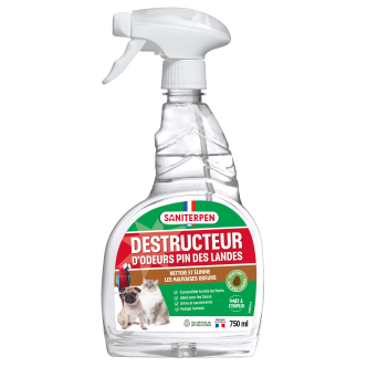 Destructeur d'odeur Saniterpen au pin des landes (750ml) pour chien et chat