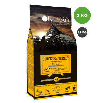 Black Olympus croquettes pour chien adulte moyen poulet et riz 2kg