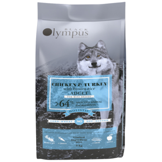 Black Olympus croquettes pour chien mini adulte poulet et riz 2kg