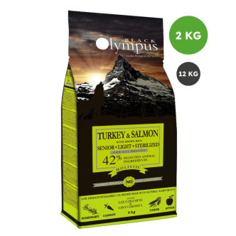 Black Olympus croquettes pour chien senior light saumon et riz 2kg