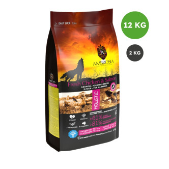 Ambrosia croquettes pour chiot poulet et saumon 12kg