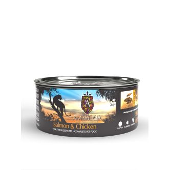 Ambrosia pâtée pour chat poulet et saumon 150g
