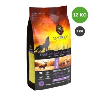 Ambrosia croquettes pour chien adulte cerf frais et agneau 12kg
