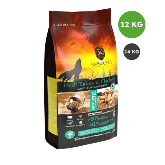 Ambrosia croquettes pour chien grande race à la dinde 12kg