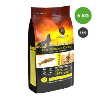 Ambrosia croquettes pour chien mini poulet et saumon 6kg