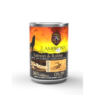 Ambrosia pâtée pour chien saumon et lapin 400g