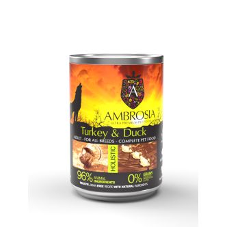 Ambrosia pâtée pour chien dinde et canard 400g