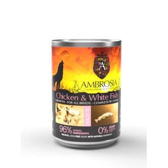 Ambrosia pâtée pour chiot poulet et poisson 400g