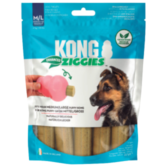 Bâtonnets à mâcher ziggies puppy Kong (M/L - 227gr) pour chien et chat